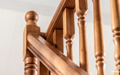 ساخت کف پله روکش لایی چوب بلوط و نرده چوب بلوط طرح جامی