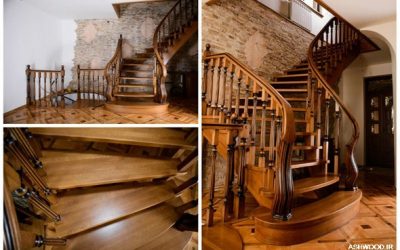 زیباترین پله های دوبلکس چوبی