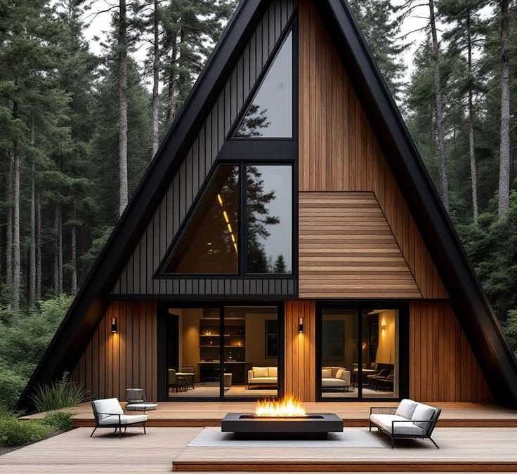 طراح و سازنده کلبه چوبی A-frame | اجرای مستقیم از کارگاه