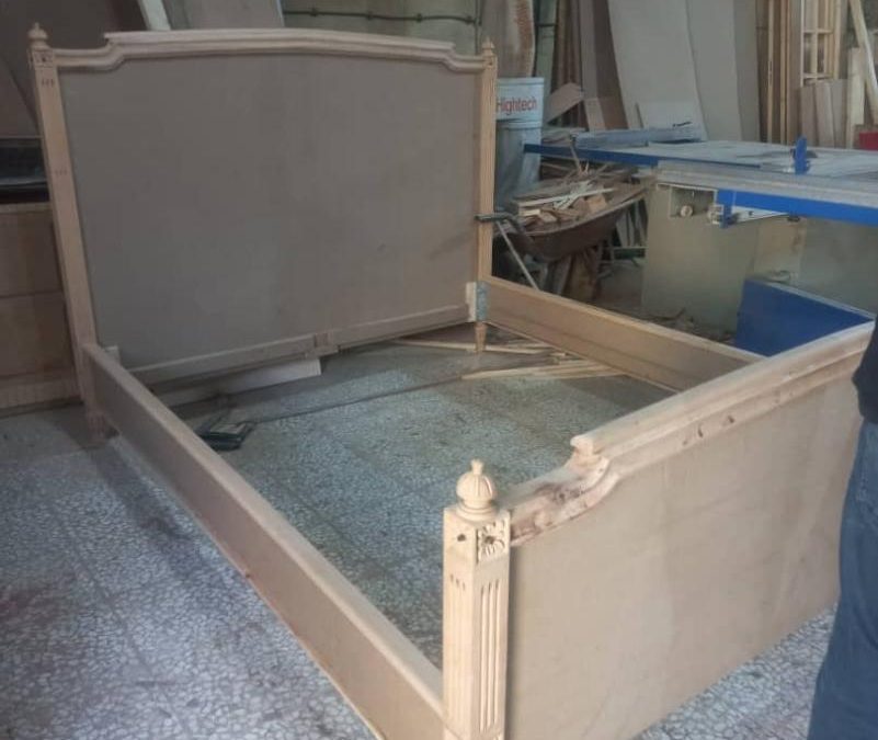 ساخت تخت خواب چوب راش کلاسیک