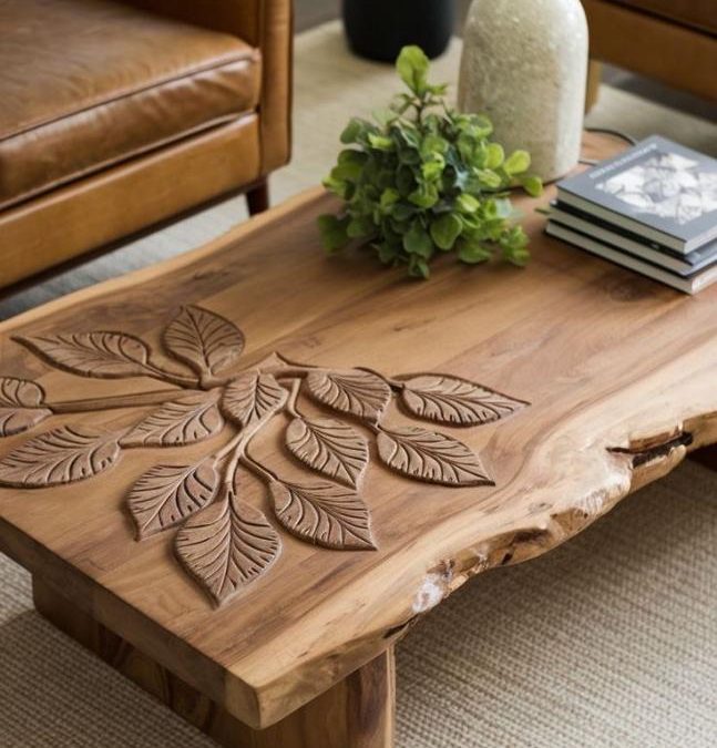 میز جلو مبلی چوبی مدرن و لوکس