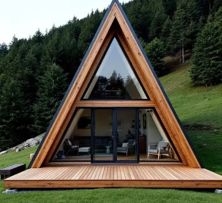 طراحی و ساخت کلبه چوب و فلز A شکل (سوئیسی) | محاسبه قیمت روز و اجرای حرفه‌ای