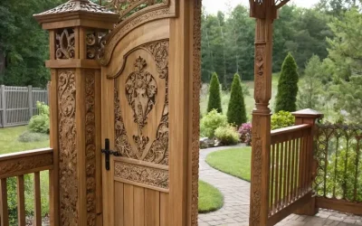 دروازه عابر پیاده چوب و فرفورژه | زیباترین مدلهای ترکیبی چوب و آهن سفارشی