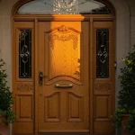 درب ورودی بلوط تمام چوب سفارشی صنایع چوب فن و هنر